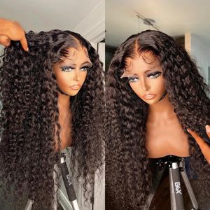 Perruque frontale frontale 13x6 HD Brésilien 30 34 pouces Transparent 13x4 Curly Lace Frontal Human Hair Wigs for Women
