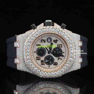 MEILLEUR MISEUNE MOSSANITE DIAMANT Watch Iced Out Hip Hop Watch for Men Innexless Steel montre