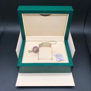 Meilleure qualité vert foncé boîte de montre coffret cadeau pour montres Rolex livret cartes étiquettes et papiers en anglais montres suisses boîtes Joan007