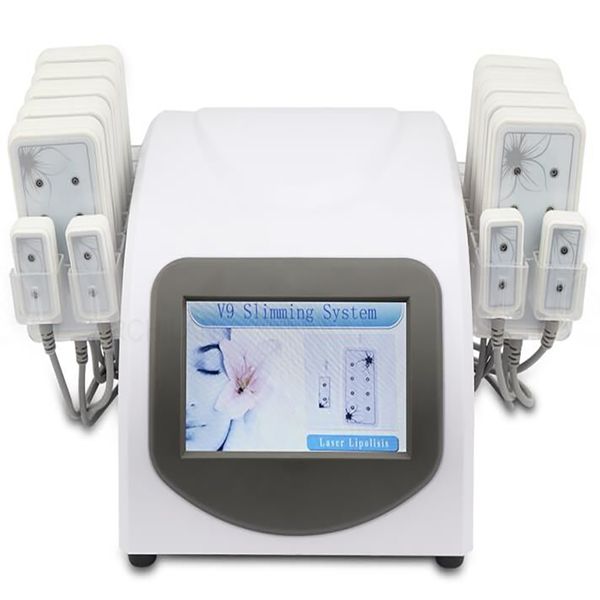 Perte de graisse de meilleure qualité 5MW 635 Nm-650 Nm Laser Laser 14 Pads Retrait de la cellulite Corps de beauté Façon de machine mincerante Équipement de beauté