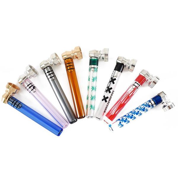 meilleure qualité verre tabac fumer cigarette pipe eau narguilé bang portable shisha main cuillère tuyaux avec bol en métal pour herbe sèche