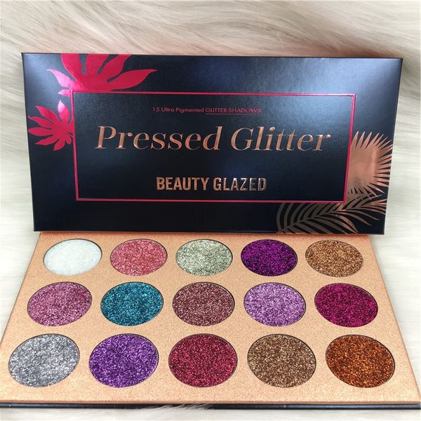 Meilleure qualité en stock !! Palette de fard à paupières Glitter Glazed Beauty 15 couleurs Palette de fard à paupières maquillage Ultra Shimmer visage cosmétiques maquillage