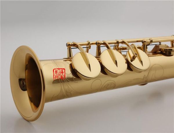 Meilleure qualité nouveau S-WO10 B(B) ton haute qualité Saxophone Soprano en laiton laque or Sax avec étui à embout