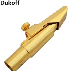 Boquilla de saxofón Alto Soprano Tenor Dukoff profesional de la mejor calidad boquilla de Metal boquilla de laca dorada Sax Dukoff