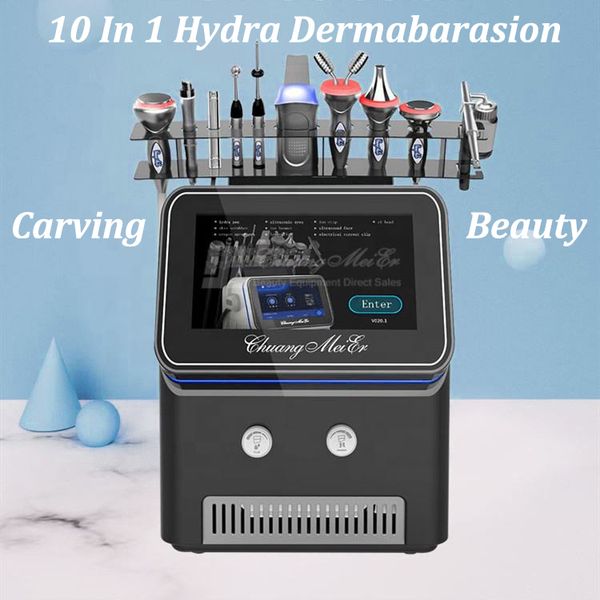 Mejor calidad Cuidado de la piel Hydro Water 11 manijas Aqua Peel Limpieza facial Levantamiento facial Hydra Dermabrasion Machine Instrumento de belleza para salón clínico