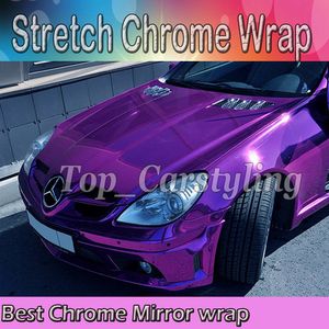 Film d'enveloppe de vinyle de miroir de Chrome violet extensible de la meilleure qualité pour le style de voiture feuille sans bulles d'air taille: 1.52*20 M/rouleau (5 pieds x 65 pieds)