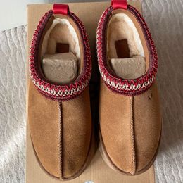 Beste kwaliteit winter populaire dames Tazz pantoffel kastanje platform laarsjes wolmix klassieke designer schoenen dames deluxe slide geen doos