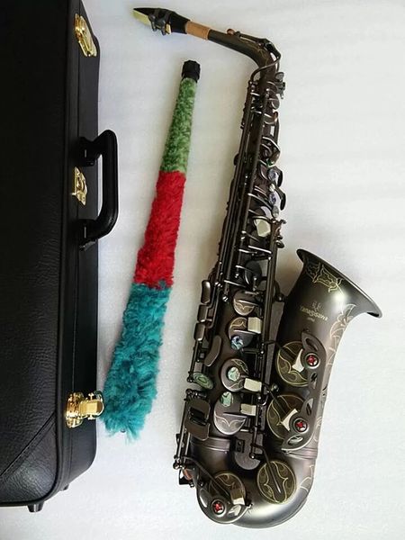 Saxophone Alto e-flat noir, embout Alto, Ligature, col à roseaux, Instrument de musique avec étuis en cuir gratuits, A-992
