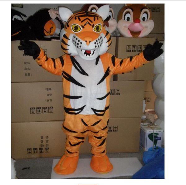 Meilleure vente beau grand tigre Animal dessin animé mascotte Costume noël déguisement Halloween mascotte