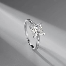 Meilleure vente S925 argent D couleur Transparent Simulation Moissanite anneau Micro-ensemble multi-diamant lumière luxe femme bijoux