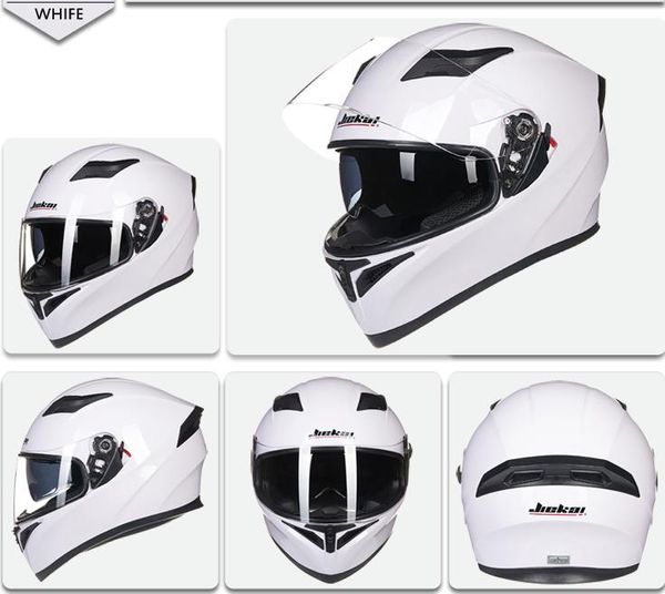 Venta de cascos de seguridad para motocicleta aprobados por el DOT, casco de carreras de doble lente de cara completa, fuerte resistencia, casco todoterreno JIEKAI