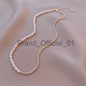 Meilleure vente 100% perle d'eau douce naturelle brillant cristal étoile 14K or rempli femelle épissure collier bijoux pour femmes chaînes x0810