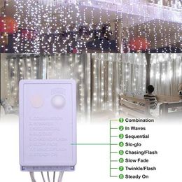 Beste verkoper 15m x 3m 1500-led warm wit licht romantische kerst bruiloft outdoor decoratie gordijn string lichte Amerikaanse standaard warm wit