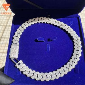 Meilleure vente 15Mm 18Mm 20Mm chaîne cubaine collier bijoux D Vvs1 Moissanite diamant Hip Hop chaîne à maillons cubains collier