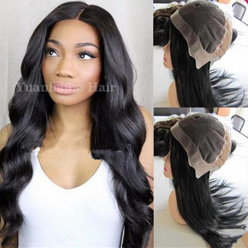 Full Lace PU around Wig 9A Silky Straight Indian Virgin Human Hair Swiss Lace with Thin Skin Perimeter Wigs for Black Woman Fast Express Delivery