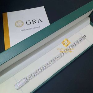 Best verkopen van 8 mm twee rijen ijsje uit man hiphop sieraden GRA certificaten passeren diamant tester vvs1 moissanite cubaanse linkketen mannen jjj