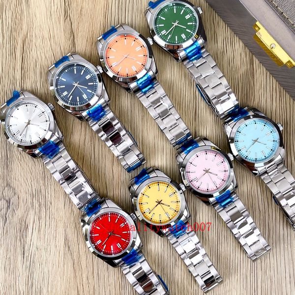 Montres automatiques pour hommes les plus vendues 41MM Argent Noir Rouge Jaune Bleu Cadran 124300 Bracelet en acier inoxydable Mouvement ETA 2813 Excellentes montres pour hommes