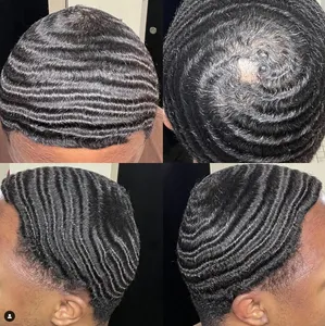 4 mm afro knikken krultjes pruik pruik Indian maagdelijk menselijk haar vervanging 10 mm golf volledige kanten toupee voor zwarte mannen snelle express levering