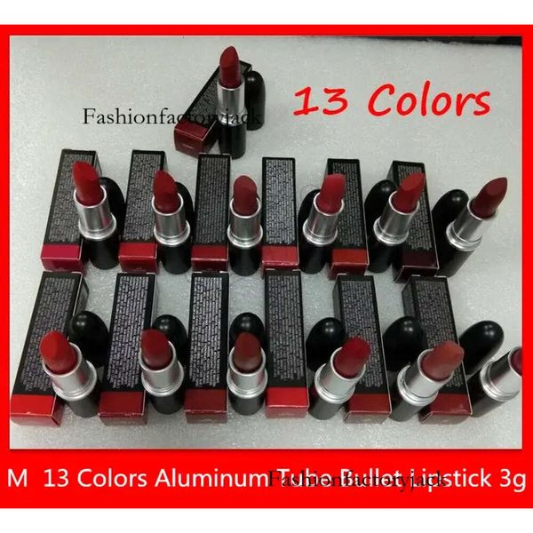 Mejor venta Classic M Lip Makeup Matte Lipstick Gloss Vintage Bullet Lipstick Cream Sexy 13 colores 3g Nuevo embalaje