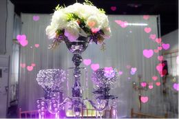 Best Selling Crystal Ball Wedding Candelabra, Lange Bruiloft Silvery Candelabra Wedding Centice