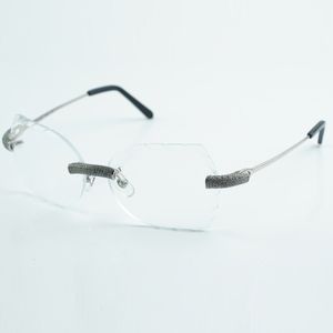 best-seller vente directe mini monture diamant complète avec verres et lunettes transparents taillés de haute qualité 8300817 avec des tailles de jambe de 60-18-135 mm