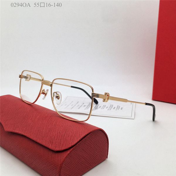 Lunettes les plus vendues 18k cadre carré plaqué or ultra-léger optique hommes style d'affaires lunettes polyvalentes qualité supérieure 0294O