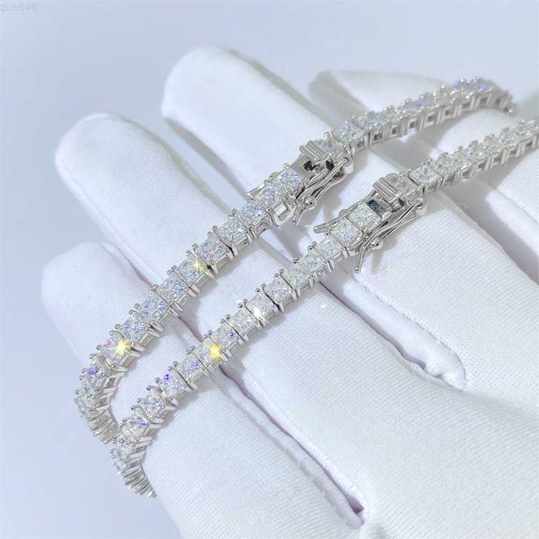 Meilleurs articles de vente Iced Out Diamond Sterling Silver Fashion Jewelry Tennis Moissanite Bracelet
