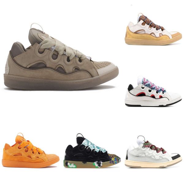 Chaussures lanvins les plus vendues Lanvinlités Curb en cuir extraordinaire EMED Femmes Hightop Calfskin Rubber Nappa Plateforme Sole Trainers Sneakers 747