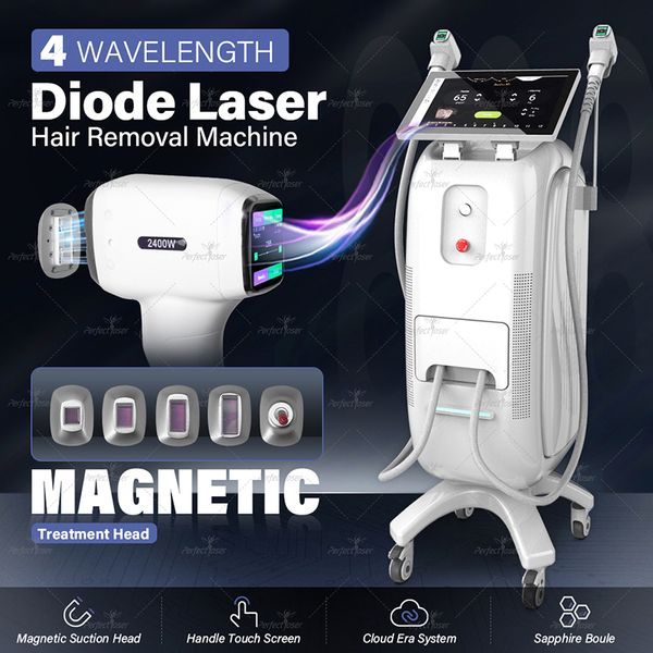 Machine d'épilation à diode laser la plus vendue, dispositif de réduction de cheveux à 4 longueurs d'onde, épilateur indolore, épilateur professionnel, utilisation en salon, instrument de beauté