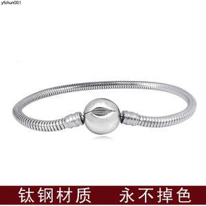 Meilleure vente Panjia en acier inoxydable grand trou perlé accessoires bricolage basique 3mm Bracelet en os de serpent