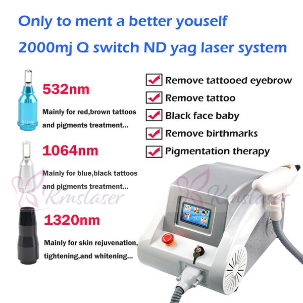 Indicateur de traitement de retrait de tatouage au laser q-switch nd yag de la lumière de visée disponible