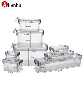 Cajas de almacenamiento transparentes de escritorio, reutilizables, de varios tamaños, superventas, conjunto de cajas de almacenamiento de plástico, contenedores wjy954
