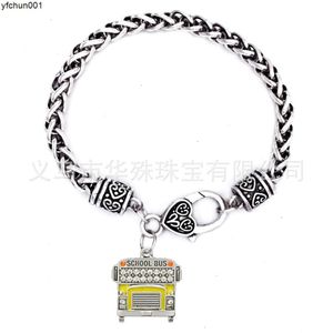 Meilleure vente Bus scolaire Bus scolaire pendentif hommes Bracelet épais