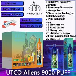 Cigarette E-cigarette E-Cigarette 22 FLAVORS 18 ML PUSSIONS UTCO 9000 Puffle 22 Ml CARTRIDE PRELADÉE 0% 2% 3% 5% Concentration 9k Puffes 850mAh E-cigarette rechargeable