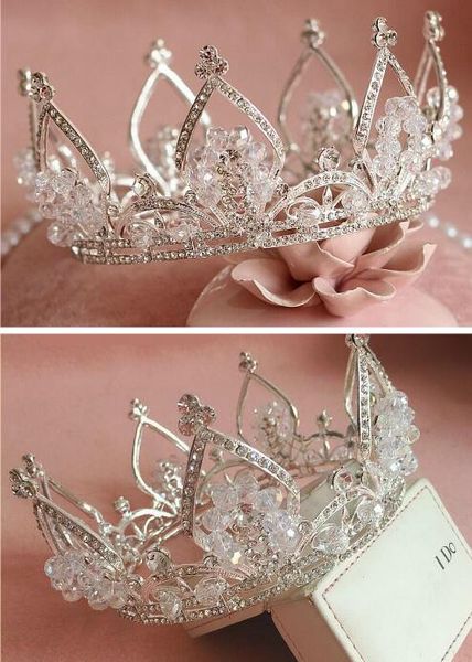 Meilleure vente Vintage argent mariage diadème mariée cheveux couronne bandeau accessoires femmes bijoux bandeau casque