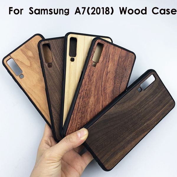 Fundas de teléfono de madera más vendidas antiarañazos para Samsung A7 2018 A70 A50 A20 A30 A10 Iphone 11 7 plus XS MAX XR funda protectora de cuerpo completo