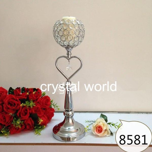 Support de fleurs de mariage en fer à perles de cristal de ruban le plus vendu 111 Vase de pièce maîtresse