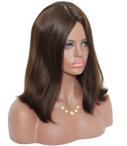 Finest Sheitels 4x4 Silk Top Joodse Wig Silky rechtbruine kleur #4 Braziliaanse maagdelijk menselijk haar koosjer pruiken capless pruik fast express levering