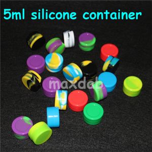 Boîtes Pot en silicone 5ML Couleurs non solides Cire Contenants en silicone non solide Nectar de silicone