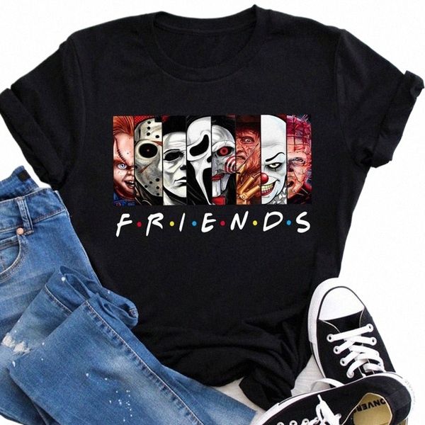 Meilleur Stephen King Horreur Personnages Imprimés Amis T-shirt Carto Femmes Tops Cott Halen Vêtements Femmes Et Hommes Plus Taille C3QM #