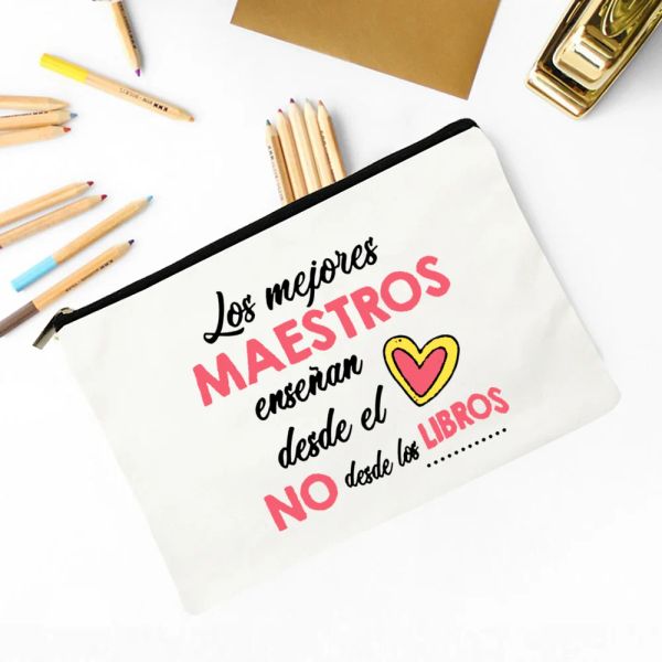 Mejor maestro del mundo Bolsas de maquillaje de impresión española de maestro CONSEJO DE CONSEJO DE LONACIÓN POOR