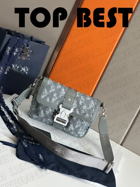 La mejor bolsa para hombres de diseñador de alta calidad sale a la carretera 1esme 93380 Cross Body Messenger Bag Flip Tapa de cubierta Cosmética Caja de caja POUS