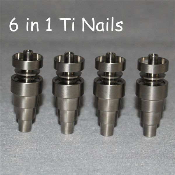 El mejor clavo universal de titanio sin hogar 6 en 1 10 mm 14 mm 18 mm macho hembra de doble función GR2 Ti Nails Ash Dab Rigs