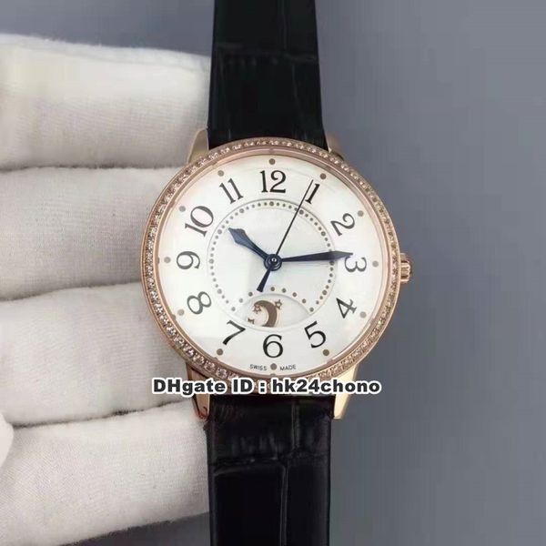 Best Watches Rendez-Vous Night Day Diamonds 898A / 1 Autoamtic Montre Femme Q3442420 Or Rose Cadran Blanc Bracelet Cuir Ladys Montres-bracelets