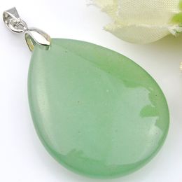 LuckyShine 3 pièces roman en forme de larme aventurine jade cristal naturel gemmes pendentifs charme unique unisexe colliers pendentifs