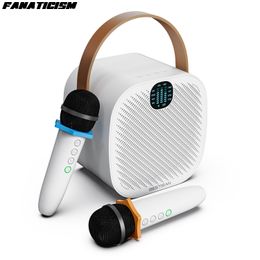 Bestisan Bluetooth 5.0 Haut-parleur de fête karaoké portable avec deux microphones sans fil 30W Haut-parleurs puissants 8H Playtime