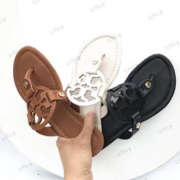 Designer Miller TB Fashion Design Dames Slippers Soft Sandalen Leer platform Summer Beach Glides Pink Bruin Witte Maat 34-42