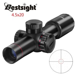 Bestsight Compact 4.5x20 Optic Scope Hunting Rifle Scopes Red illuminé Mil Dot Riflescope Sniper Air Hunt