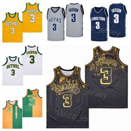 Bethel Hampton Jersey High School Basketball Allen Iverson 3 Moive College for Sport Fans Ademende Team Pure Cotton Hiphop Pullover University Retro -uniform