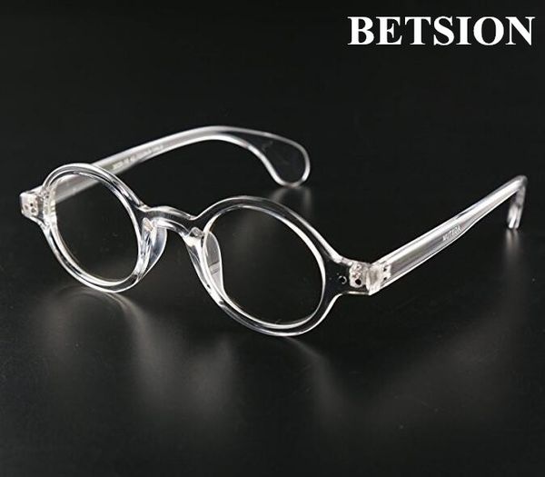 Betsion Vintage Round 42.70 mm transparente transparente marcos espectáculos gafas retro llenas de gafas retro rx capaz
